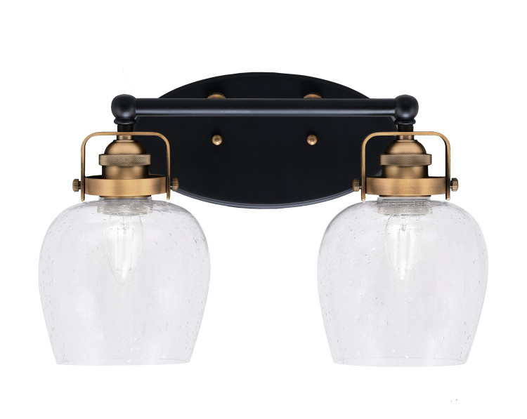 Toltec Lighting - 1932-MBBR-4810 - Two Light Bath Bar - Easton - Matte Black & Brass