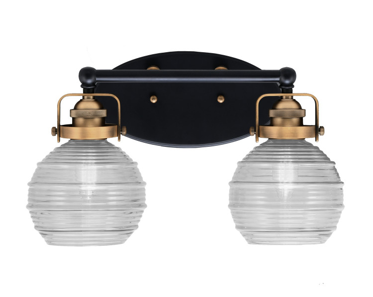 Toltec Lighting - 1932-MBBR-5110 - Two Light Bath Bar - Easton - Matte Black & Brass