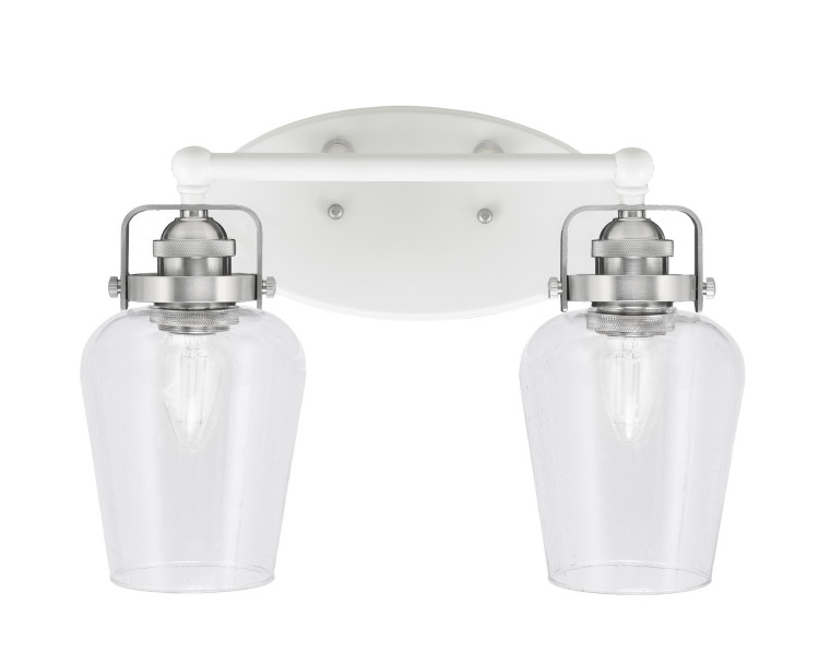 Toltec Lighting - 1932-WHBN-210 - Two Light Bath Bar - Easton - White & Brushed Nickel