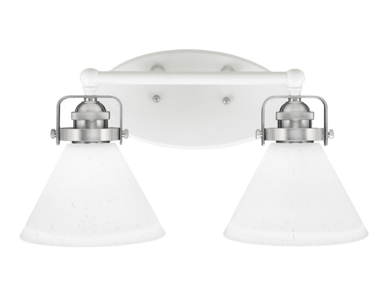 Toltec Lighting - 1932-WHBN-312 - Two Light Bath Bar - Easton - White & Brushed Nickel