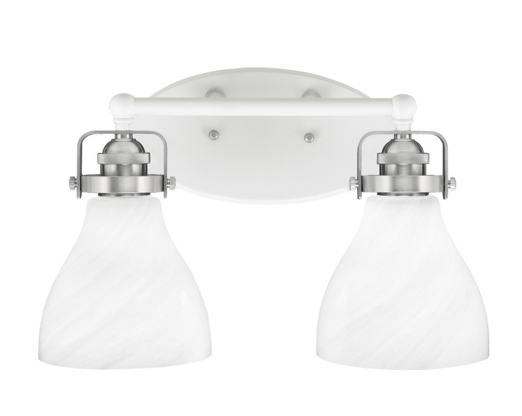 Toltec Lighting - 1932-WHBN-4761 - Two Light Bath Bar - Easton - White & Brushed Nickel