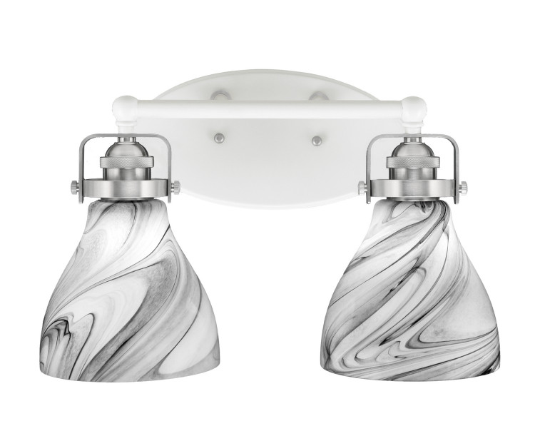 Toltec Lighting - 1932-WHBN-4769 - Two Light Bath Bar - Easton - White & Brushed Nickel