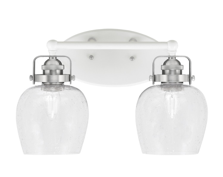 Toltec Lighting - 1932-WHBN-4810 - Two Light Bath Bar - Easton - White & Brushed Nickel