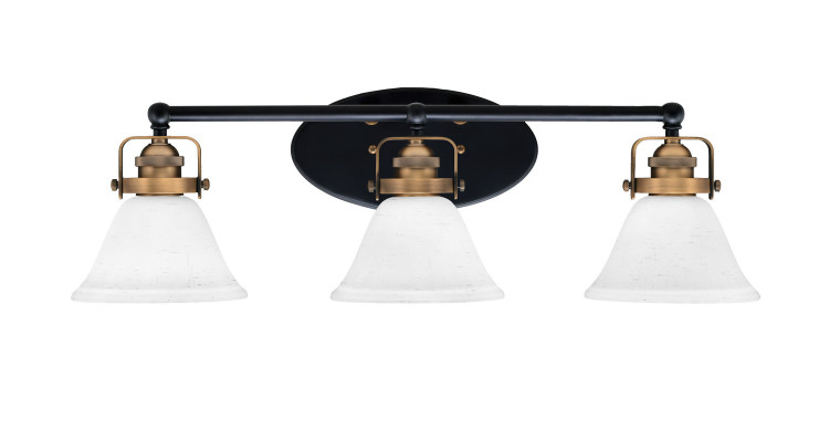 Toltec Lighting - 1933-MBBR-311 - Three Light Bath Bar - Easton - Matte Black & Brass