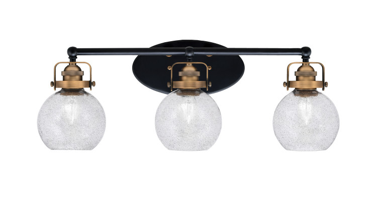 Toltec Lighting - 1933-MBBR-4102 - Three Light Bath Bar - Easton - Matte Black & Brass