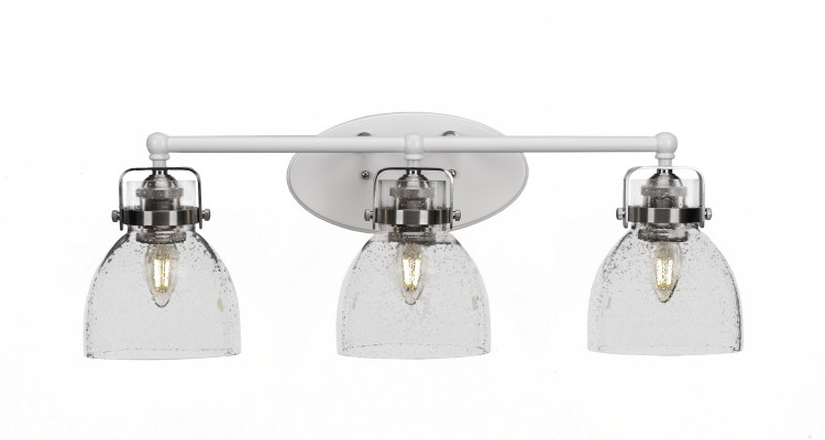 Toltec Lighting - 1933-WHBN-4110 - Three Light Bathroom Lighting - Easton - White & Brushed Nickel