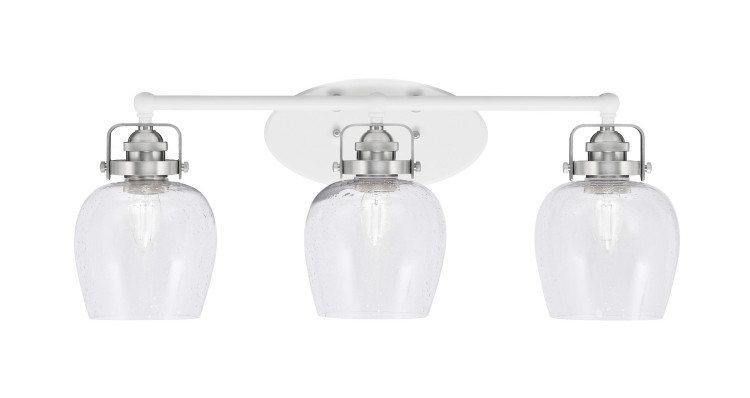 Toltec Lighting - 1933-WHBN-4810 - Three Light Bath Bar - Easton - White & Brushed Nickel