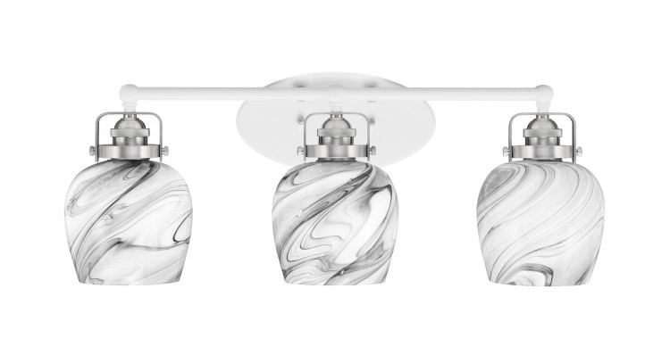 Toltec Lighting - 1933-WHBN-4819 - Three Light Bath Bar - Easton - White & Brushed Nickel