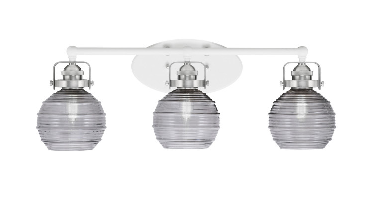 Toltec Lighting - 1933-WHBN-5112 - Three Light Bath Bar - Easton - White & Brushed Nickel