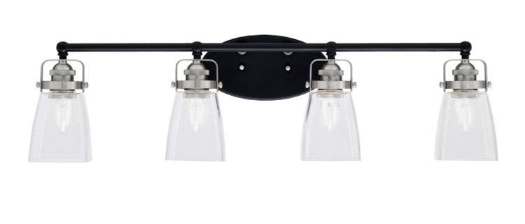 Toltec Lighting - 1934-MBBN-461 - Four Light Bath Bar - Easton - Matte Black & Brushed Nickel