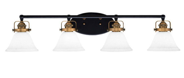 Toltec Lighting - 1934-MBBR-311 - Four Light Bath Bar - Easton - Matte Black & Brass