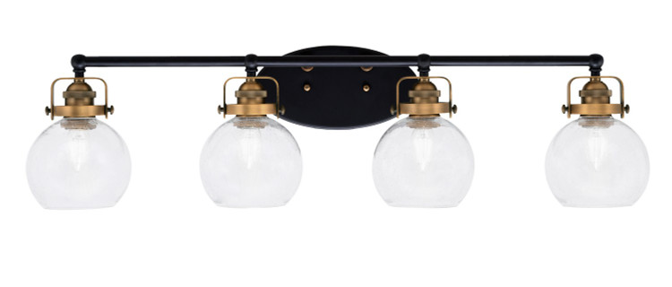 Toltec Lighting - 1934-MBBR-4100 - Four Light Bath Bar - Easton - Matte Black & Brass