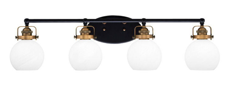 Toltec Lighting - 1934-MBBR-4101 - Four Light Bath Bar - Easton - Matte Black & Brass