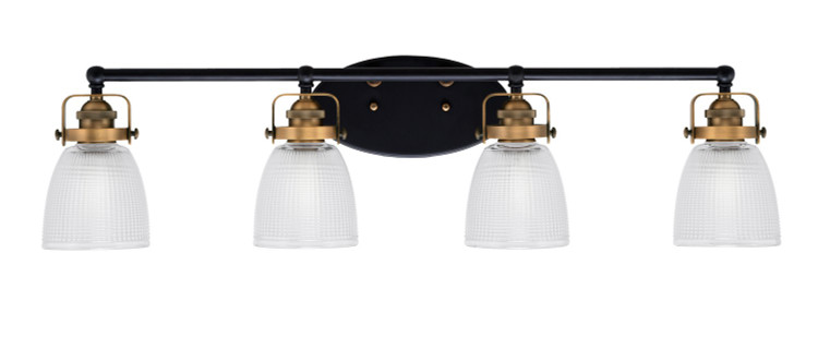 Toltec Lighting - 1934-MBBR-500 - Four Light Bath Bar - Easton - Matte Black & Brass