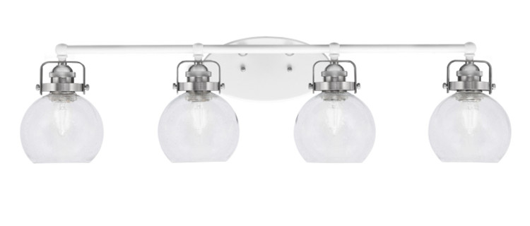 Toltec Lighting - 1934-WHBN-4100 - Four Light Bath Bar - Easton - White & Brushed Nickel