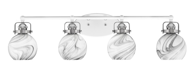 Toltec Lighting - 1934-WHBN-4109 - Four Light Bath Bar - Easton - White & Brushed Nickel
