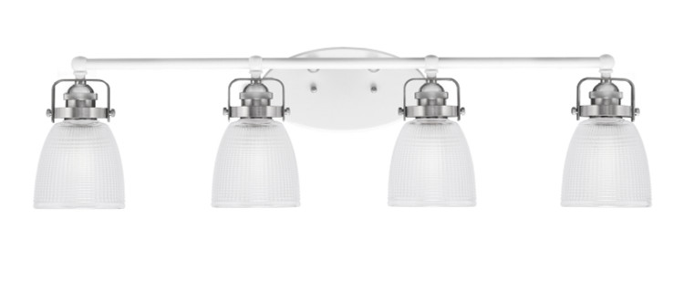 Toltec Lighting - 1934-WHBN-500 - Four Light Bath Bar - Easton - White & Brushed Nickel