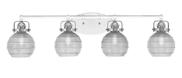 Toltec Lighting - 1934-WHBN-5110 - Four Light Bath Bar - Easton - White & Brushed Nickel
