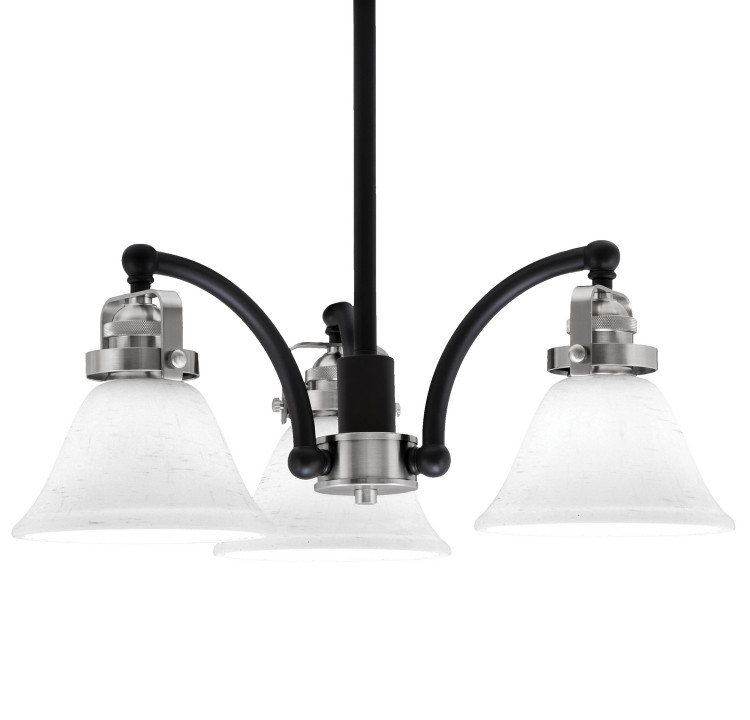 Toltec Lighting - 1943-MBBN-311 - Three Light Chandelier - Easton - Matte Black & Brushed Nickel