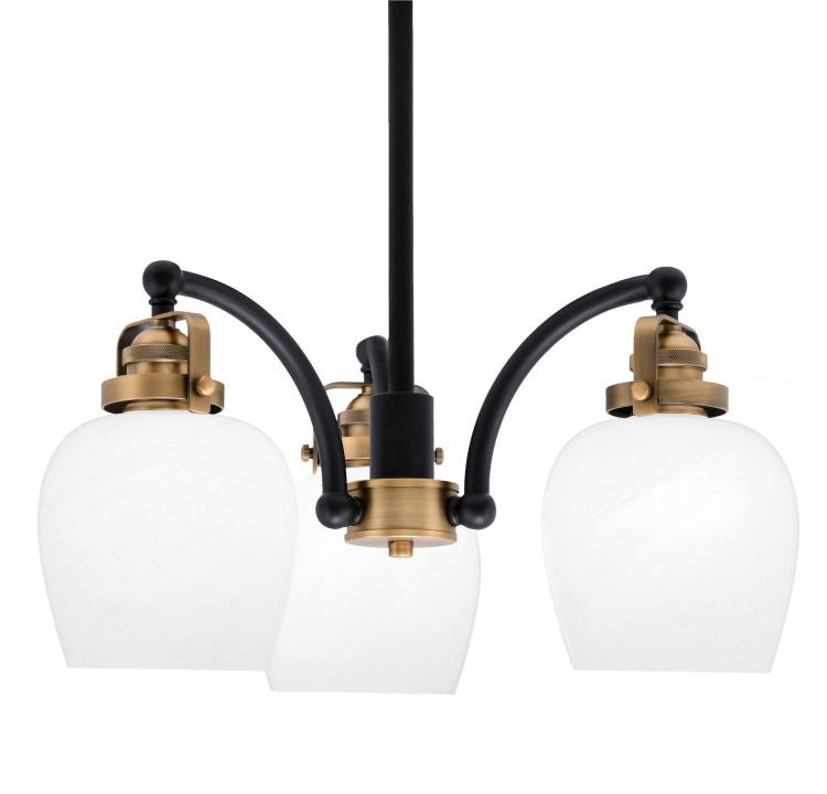 Toltec Lighting - 1943-MBBR-4811 - Three Light Chandelier - Easton - Matte Black & Brass