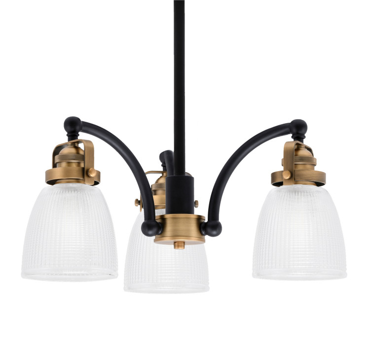Toltec Lighting - 1943-MBBR-500 - Three Light Chandelier - Easton - Matte Black & Brass