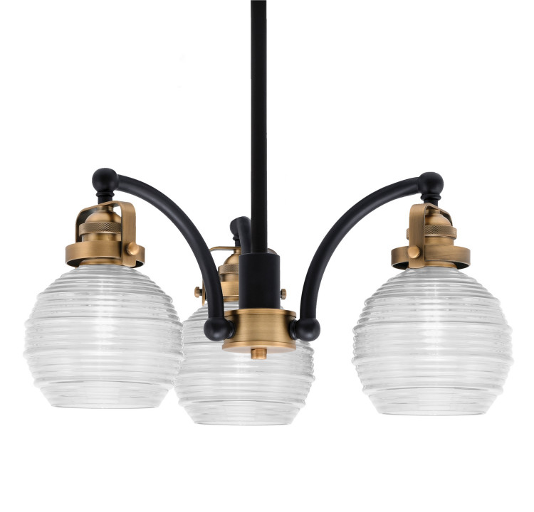 Toltec Lighting - 1943-MBBR-5110 - Three Light Chandelier - Easton - Matte Black & Brass