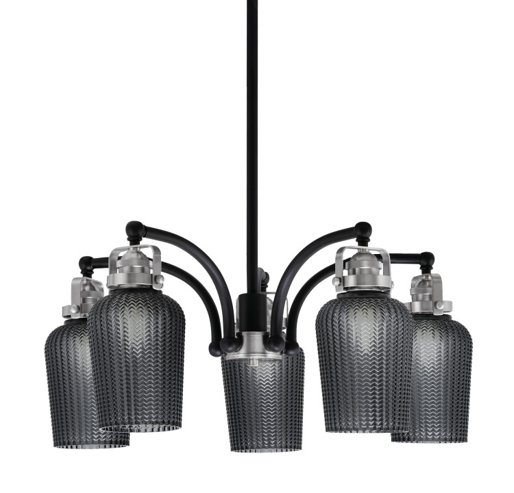 Toltec Lighting - 1945-MBBN-4252 - Five Light Chandelier - Easton - Matte Black & Brushed Nickel