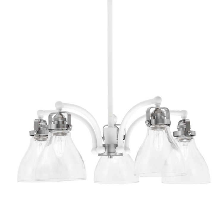 Toltec Lighting - 1945-WHBN-4760 - Five Light Chandelier - Easton - White & Brushed Nickel