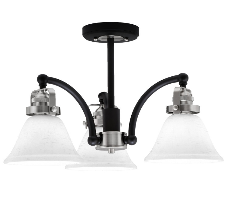Toltec Lighting - 1947-MBBN-311 - Three Light Semi-Flush Mount - Easton - Matte Black & Brushed Nickel