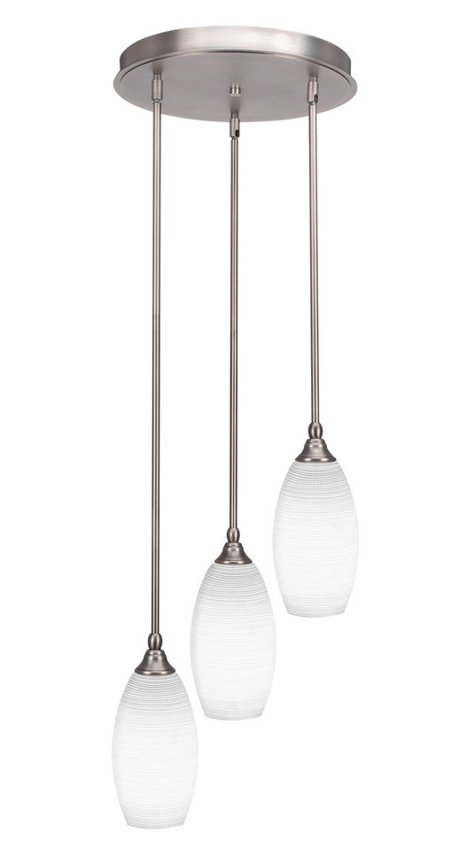 Toltec Lighting - 2143-BN-4041 - Three Light Cluster Pendalier - Empire - Brushed Nickel
