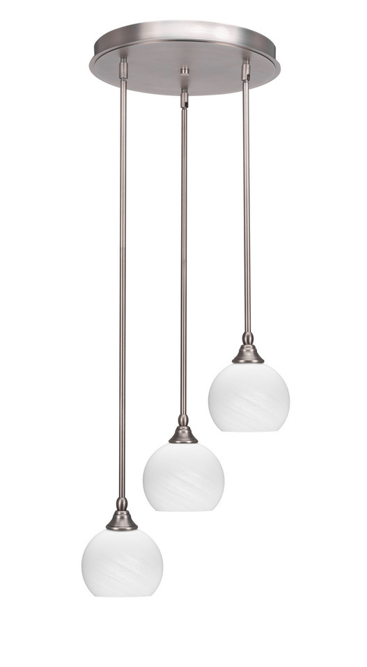 Toltec Lighting - 2143-BN-4101 - Three Light Cluster Pendalier - Empire - Brushed Nickel
