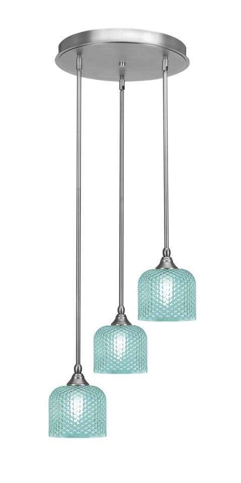 Toltec Lighting - 2143-BN-4615 - Three Light Pendalier - Empire - Brushed Nickel