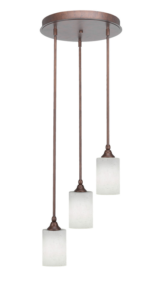 Toltec Lighting - 2143-BRZ-310 - Three Light Cluster Pendalier - Empire - Bronze
