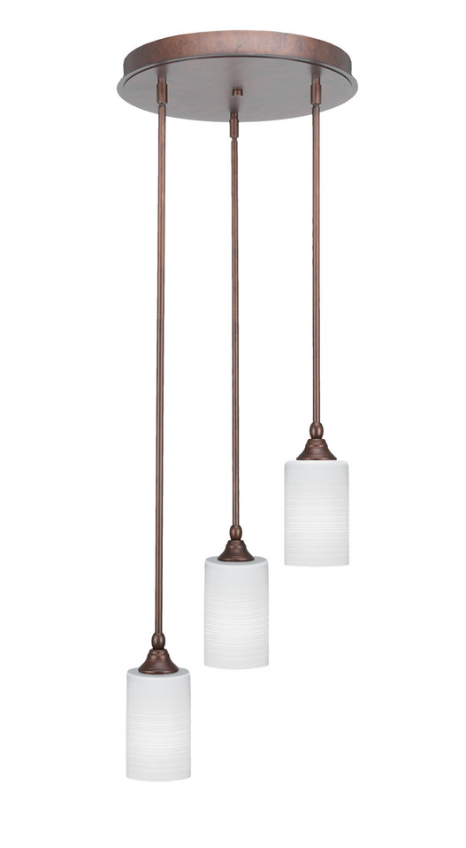Toltec Lighting - 2143-BRZ-4061 - Three Light Cluster Pendalier - Empire - Bronze