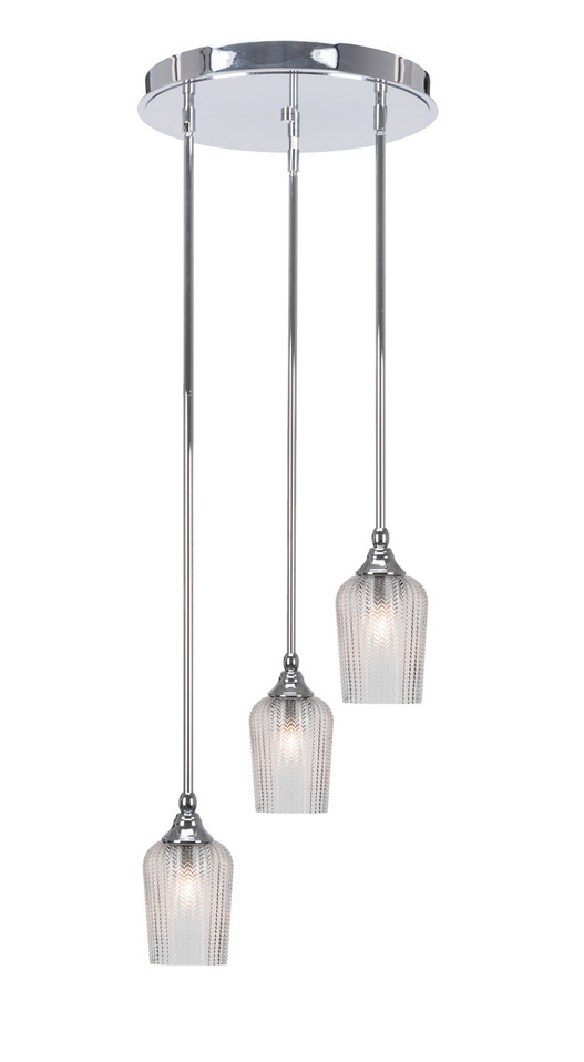 Toltec Lighting - 2143-CH-4250 - Three Light Cluster Pendalier - Empire - Chrome