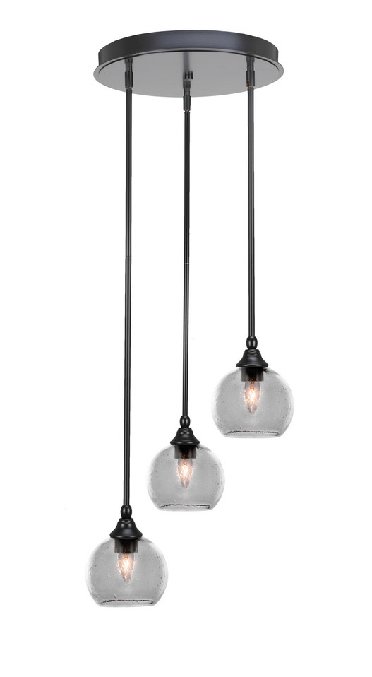 Toltec Lighting - 2143-MB-4100 - Three Light Cluster Pendalier - Empire - Matte Black