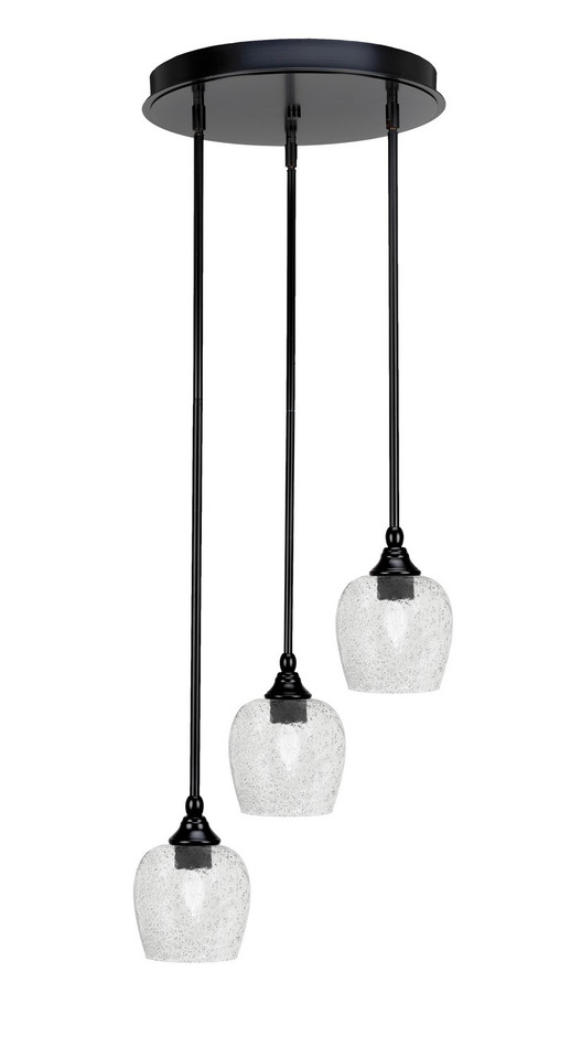 Toltec Lighting - 2143-MB-4812 - Three Light Cluster Pendalier - Empire - Matte Black