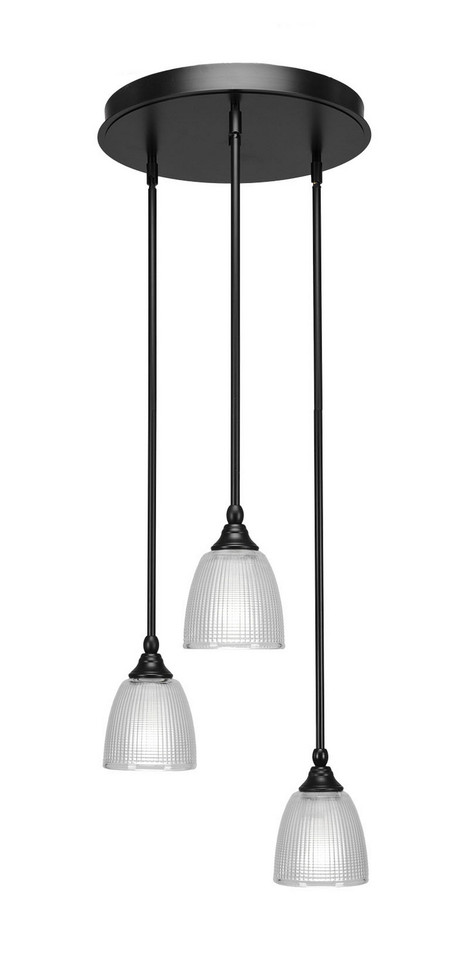 Toltec Lighting - 2143-MB-500 - Three Light Mini Pendant - Empire - Matte Black