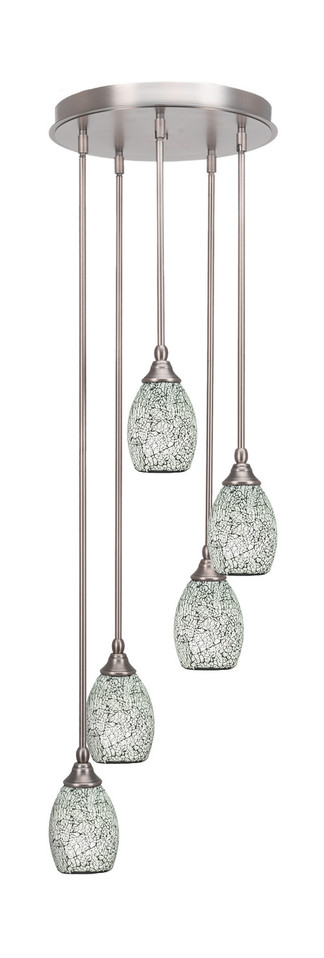 Toltec Lighting - 2145-BN-4165 - Five Light Pendalier - Empire - Brushed Nickel