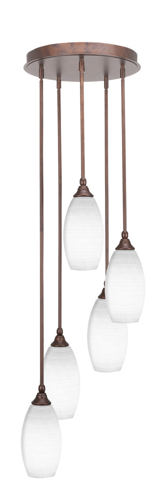 Toltec Lighting - 2145-BRZ-4041 - Five Light Pendalier - Empire - Bronze