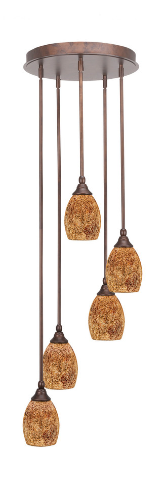 Toltec Lighting - 2145-BRZ-4175 - Five Light Pendalier - Empire - Bronze