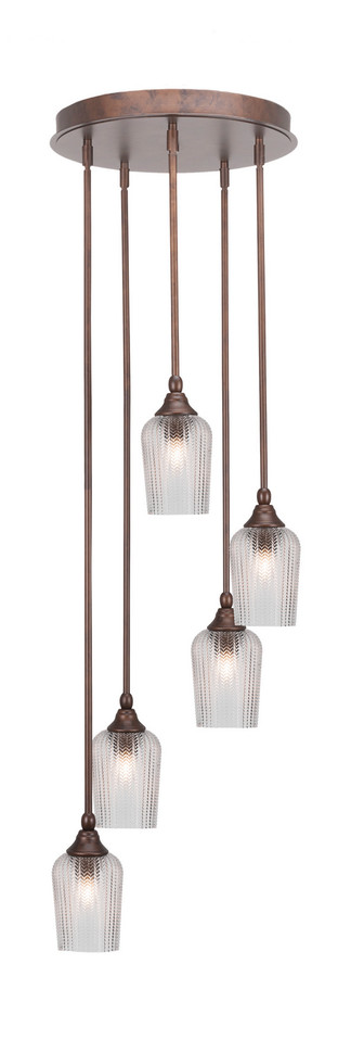 Toltec Lighting - 2145-BRZ-4250 - Five Light Pendalier - Empire - Bronze