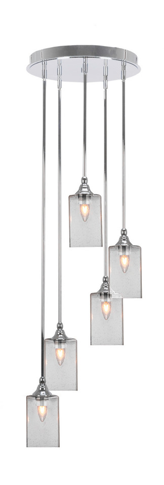 Toltec Lighting - 2145-CH-530 - Five Light Pendalier - Empire - Chrome