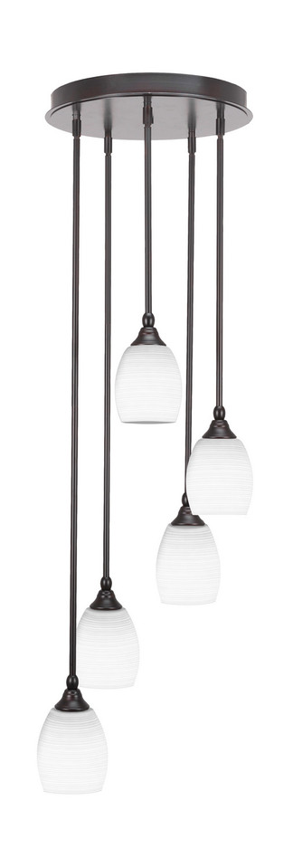 Toltec Lighting - 2145-ES-4021 - Five Light Pendalier - Empire - Espresso