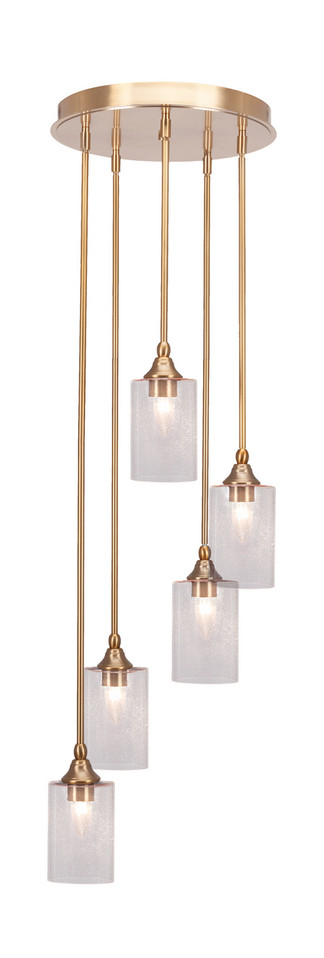Toltec Lighting - 2145-NAB-300 - Five Light Pendalier - Empire - New Age Brass