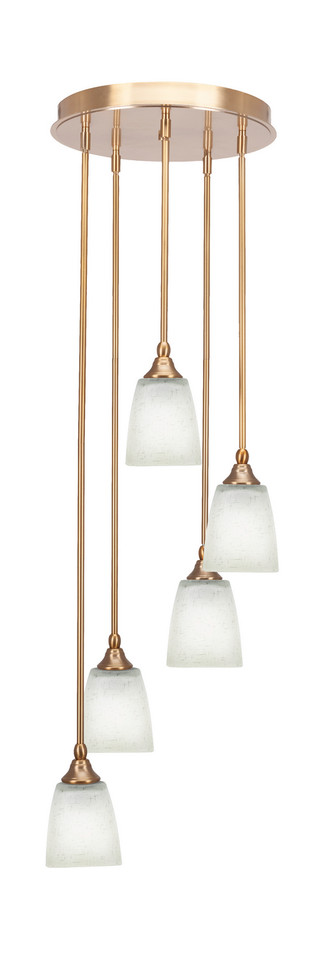 Toltec Lighting - 2145-NAB-460 - Five Light Pendalier - Empire - New Age Brass