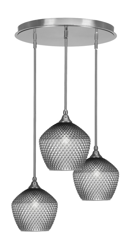 Toltec Lighting - 2183-BN-4922 - Three Light Pendalier - Empire - Brushed Nickel