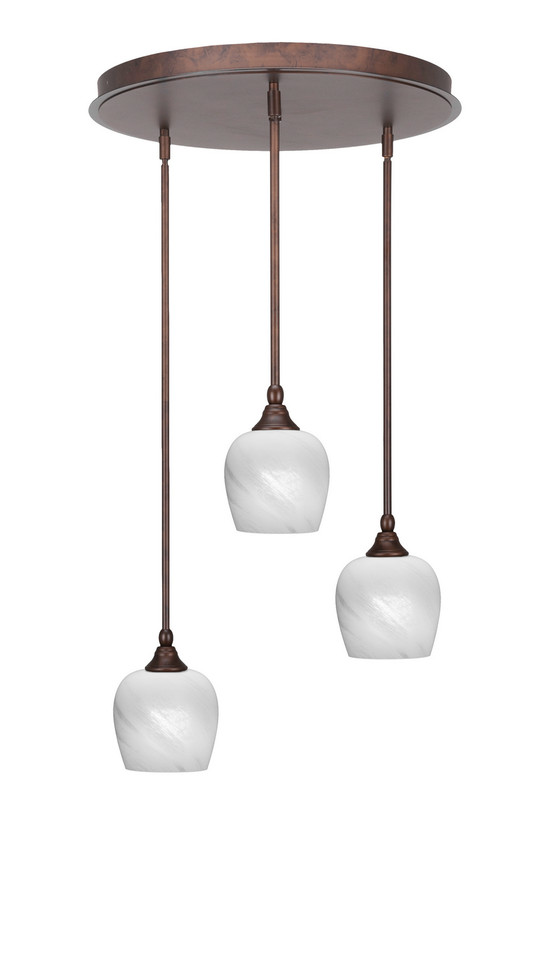 Toltec Lighting - 2183-BRZ-4811 - Three Light Pendalier - Empire - Bronze