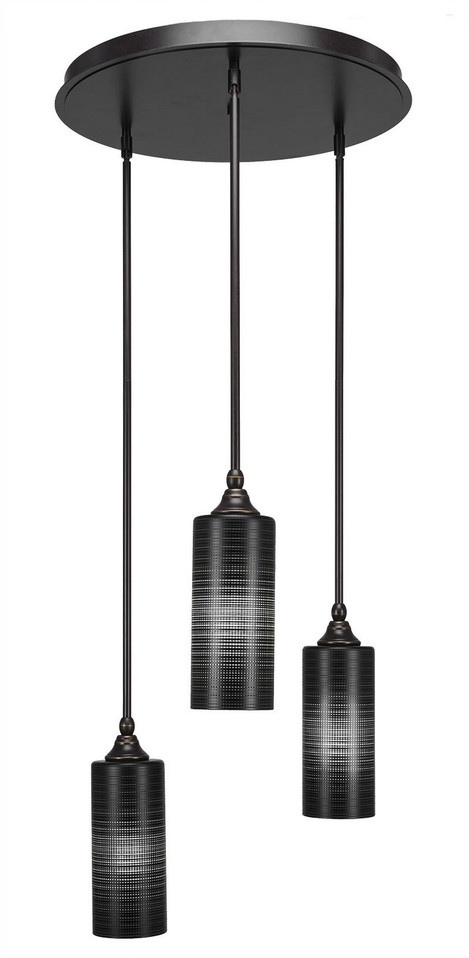 Toltec Lighting - 2183-DG-4099 - Three Light Mini Pendant - Empire - Dark Granite