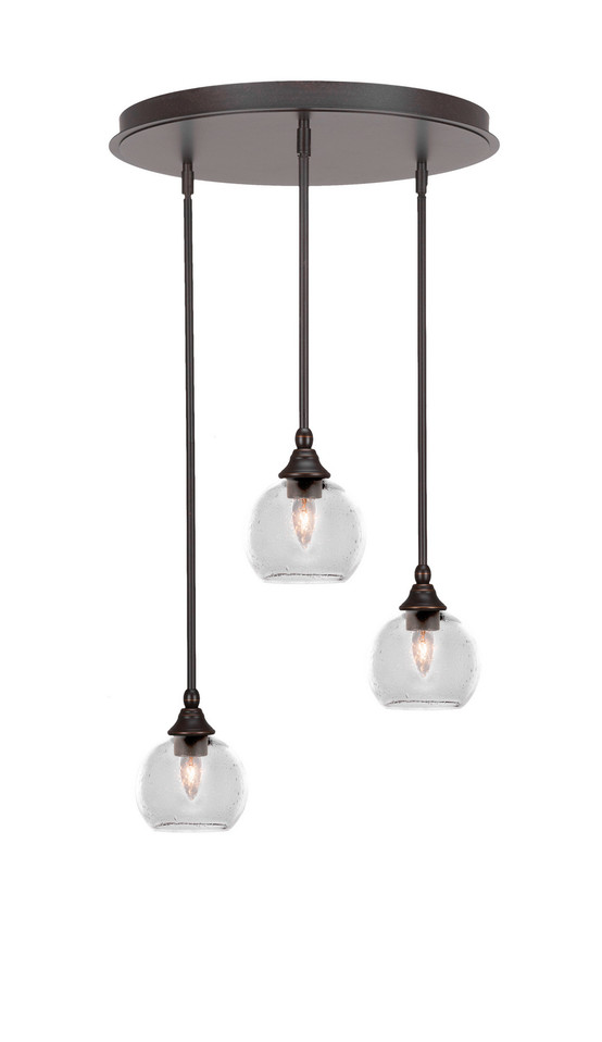 Toltec Lighting - 2183-DG-4100 - Three Light Pendalier - Empire - Dark Granite